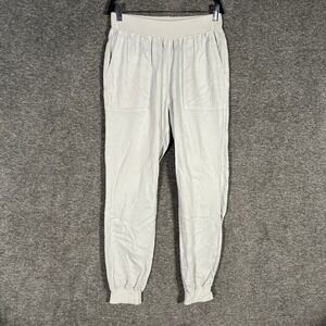 Faherty Women's Linen‎ Blend Jogger Pants Size S Drawstring Waist Gray Casual